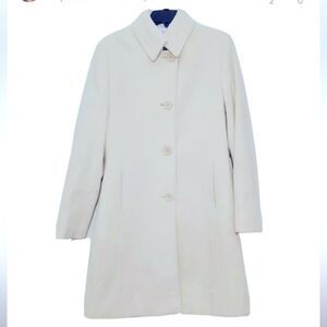 NEW JONES SPORT Cashmere Blend Wool single breasted Peacoat Midi Length white 8